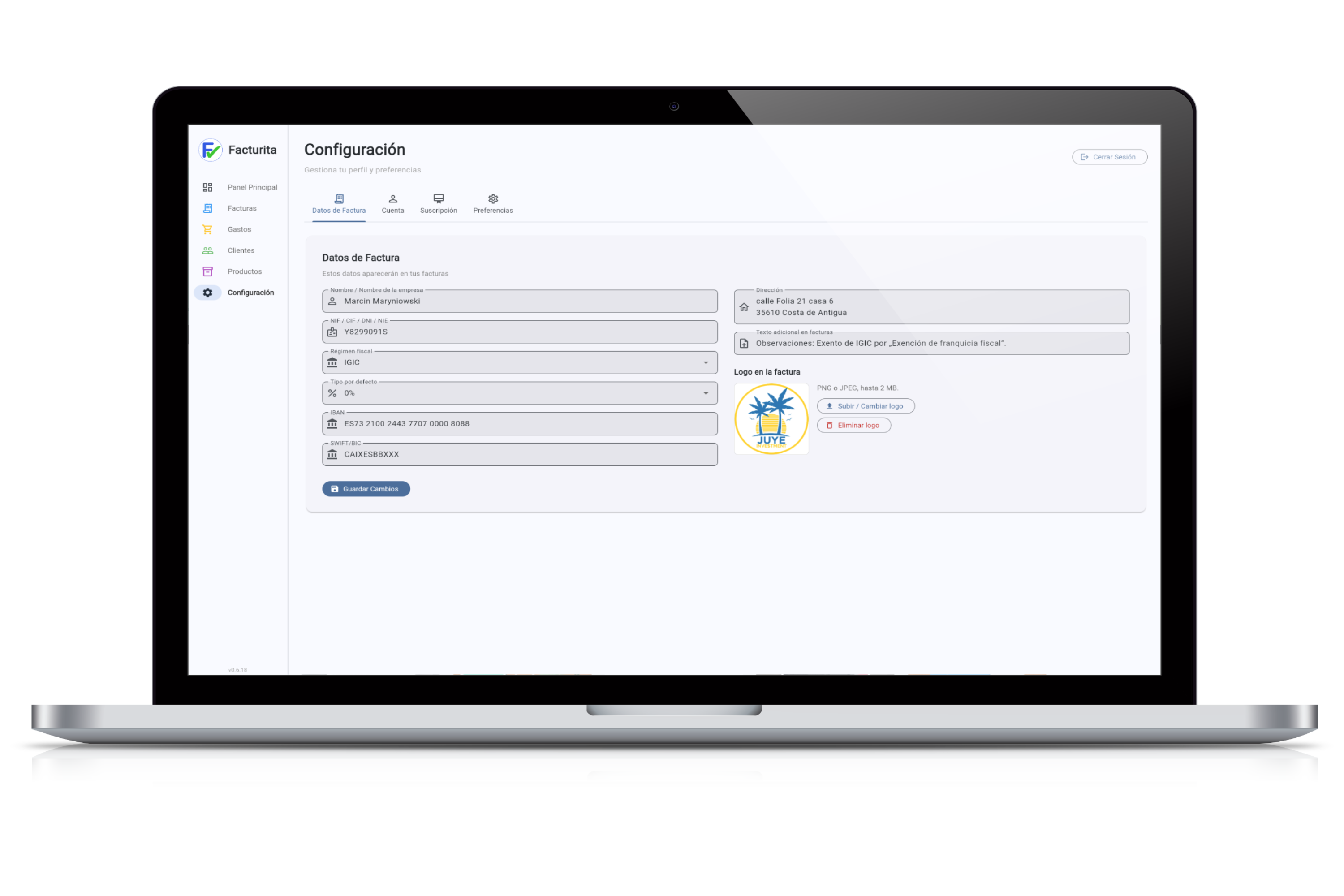 Facturita - Configuración