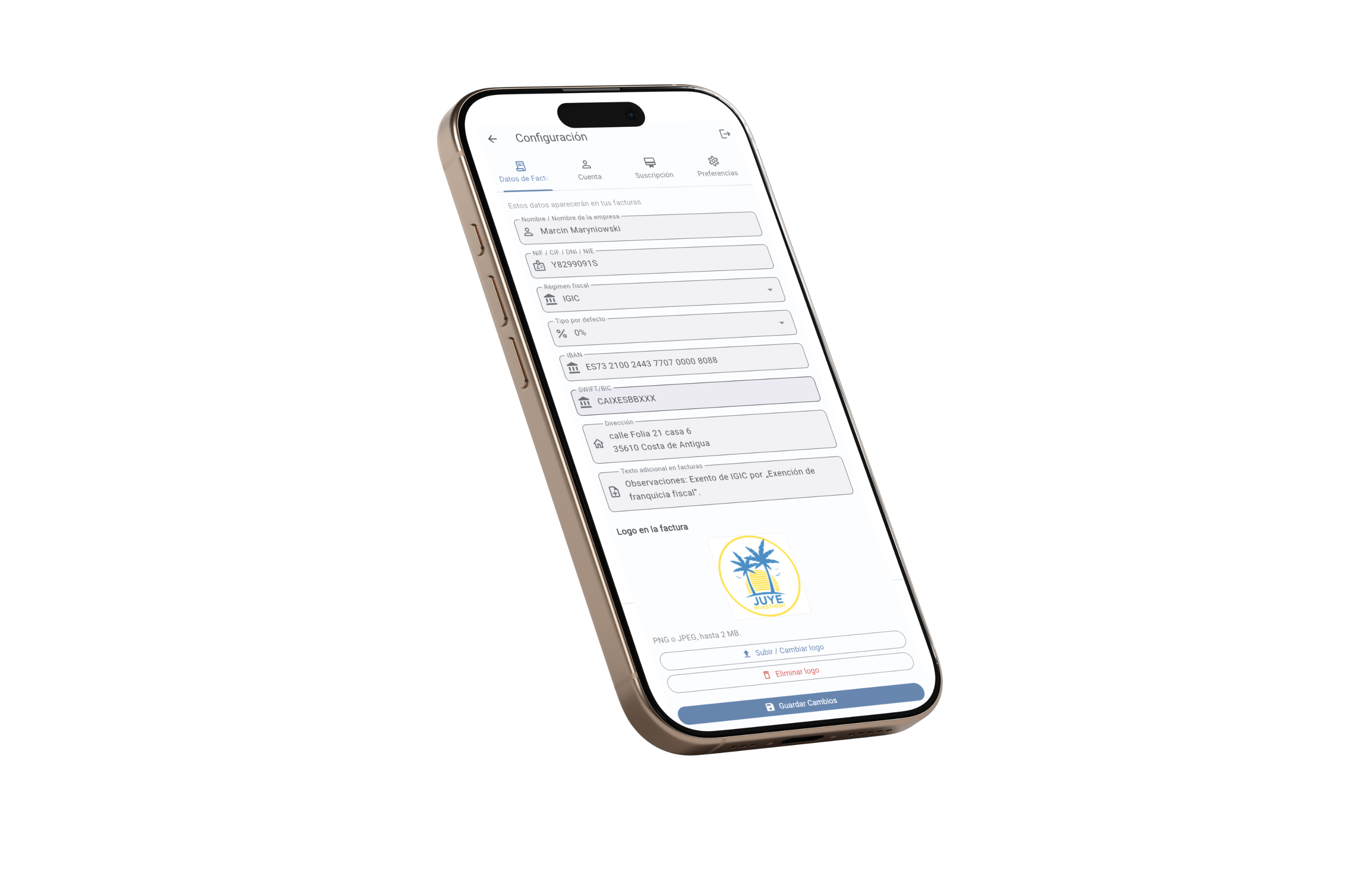 Facturita Mobile - Configuración